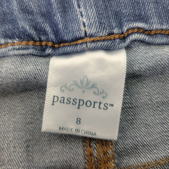 Passports Jeans Womens 8 Blue‎ Mid Rise Straight Leg Medium Wash Denim W29 x L26 - Picture 9 of 14